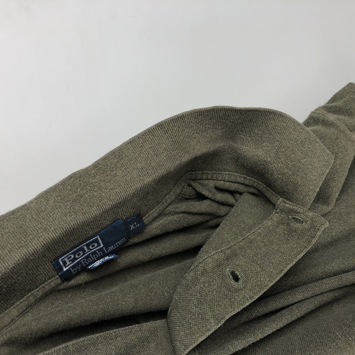 Ralph Lauren POLO by Ralph Lauren long sleeve polo shirt, men's XL size cotton Khaki type Vintage Second Hand