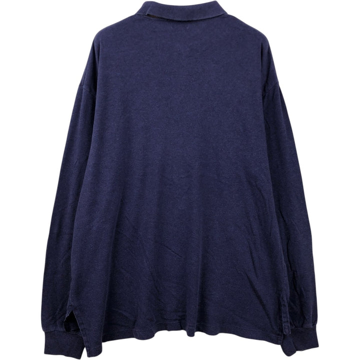 Ralph Lauren POLO by Ralph Lauren Long-Sleeve Polo Shirt, Men's Size XL (approx.) cotton navy blue type Vintage Second Hand