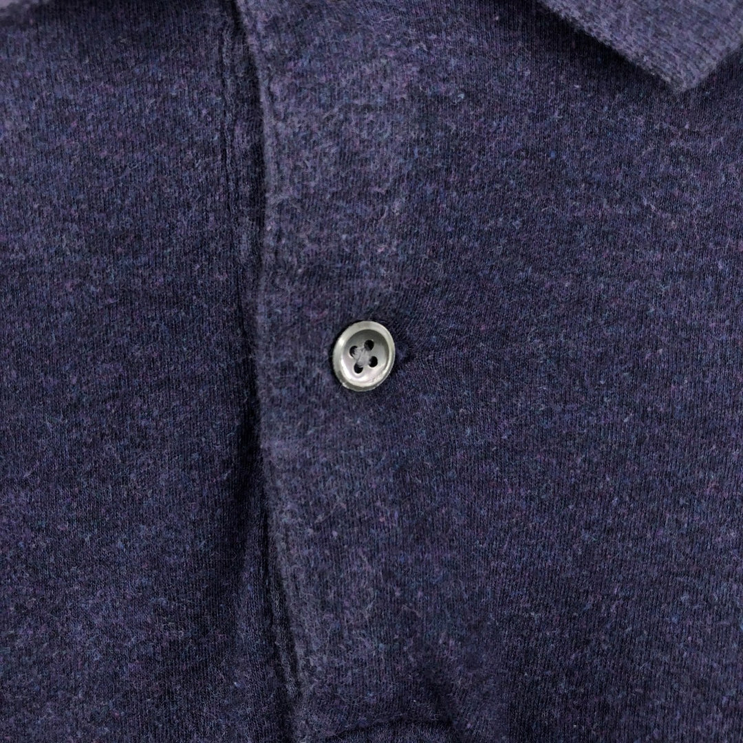Ralph Lauren POLO by Ralph Lauren Long-Sleeve Polo Shirt, Men's Size XL (approx.) cotton navy blue type Vintage Second Hand