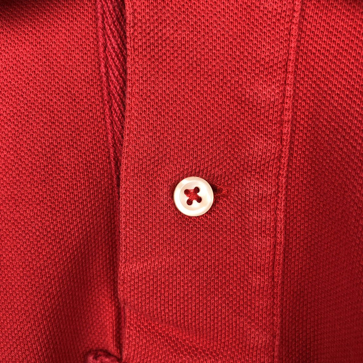 Ralph Lauren POLO by Ralph Lauren Big Pony Long-Sleeve Polo Shirt, Men's Size M (approx.) cotton red type Vintage Second Hand
