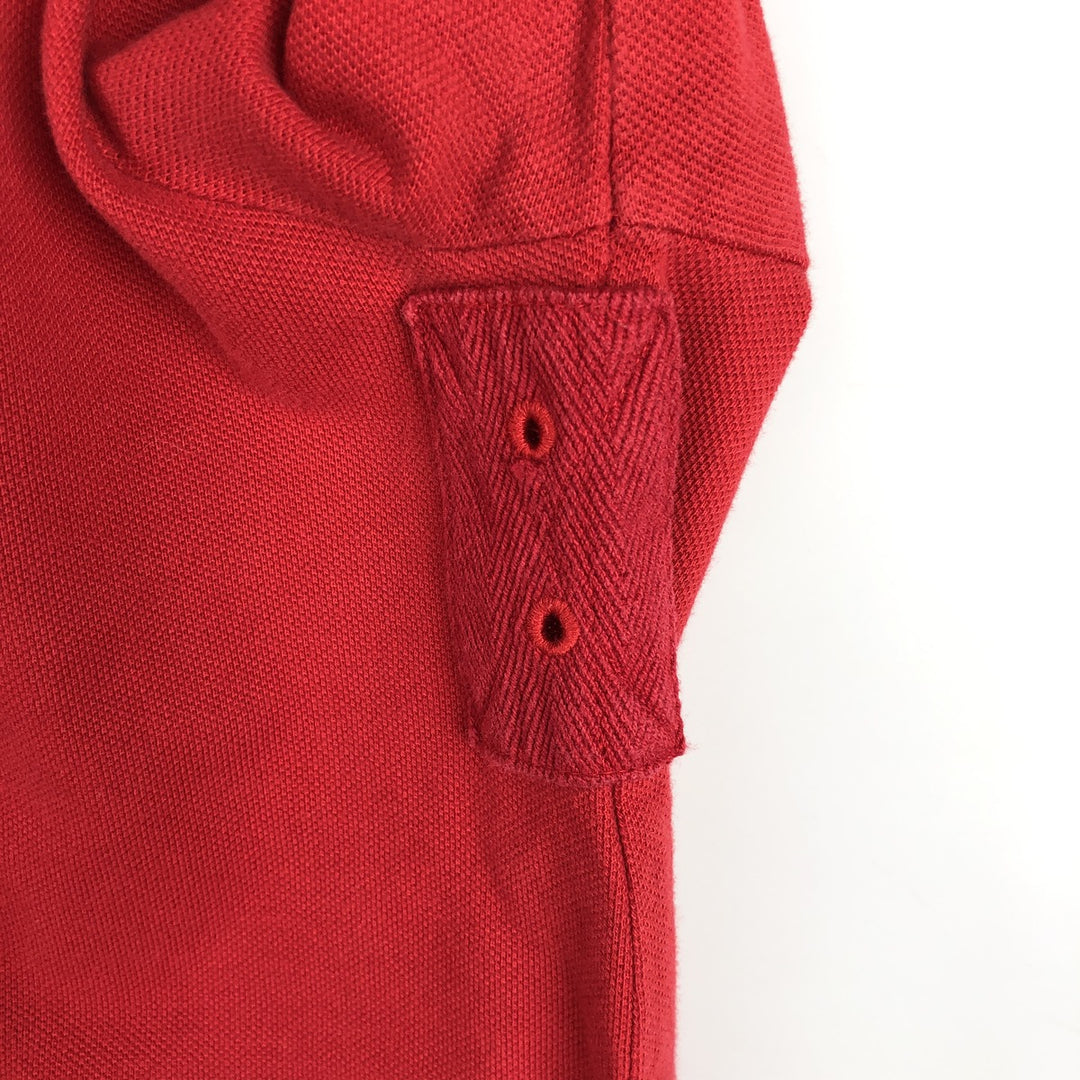 Ralph Lauren POLO by Ralph Lauren Big Pony Long-Sleeve Polo Shirt, Men's Size M (approx.) cotton red type Vintage Second Hand