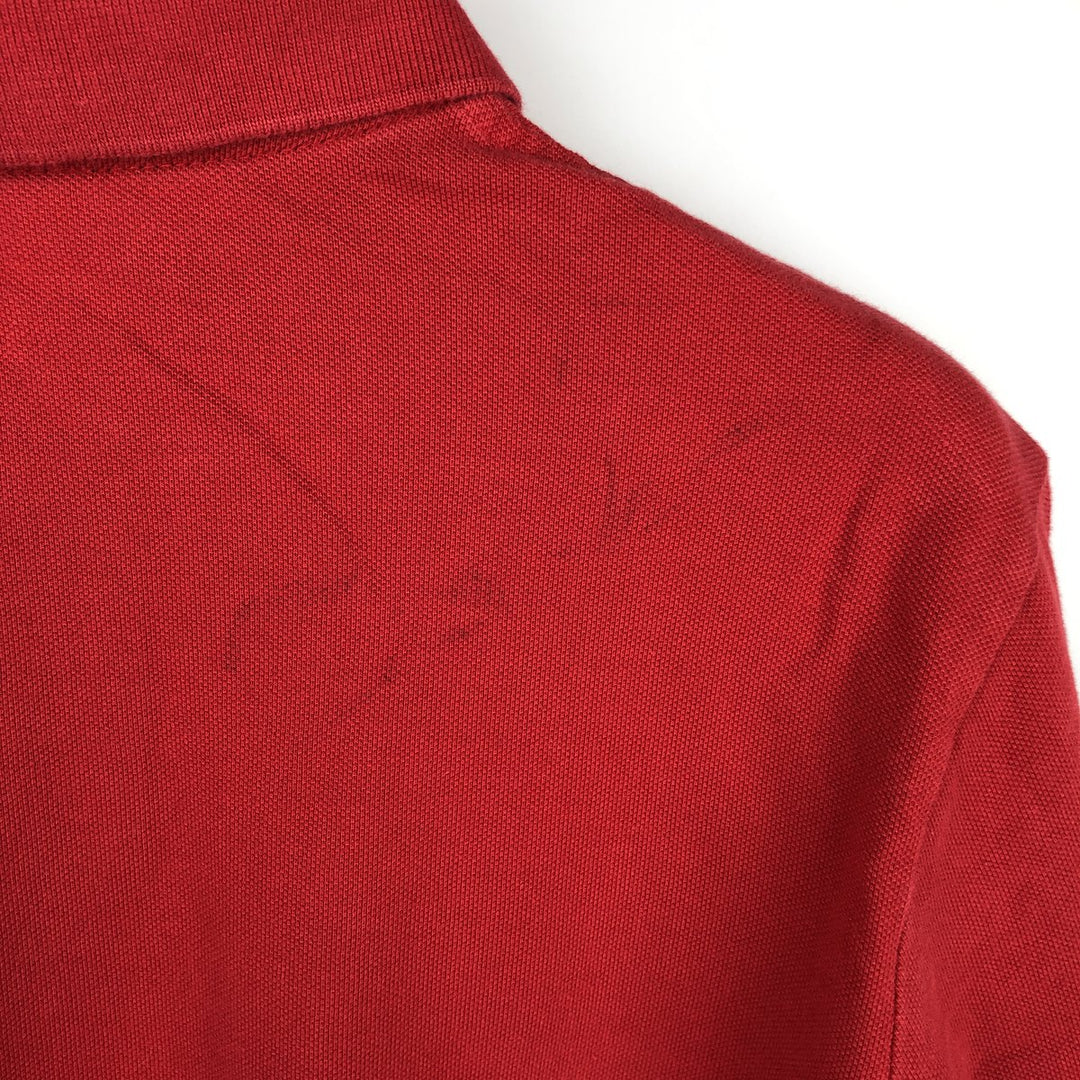 Ralph Lauren POLO by Ralph Lauren Big Pony Long-Sleeve Polo Shirt, Men's Size M (approx.) cotton red type Vintage Second Hand