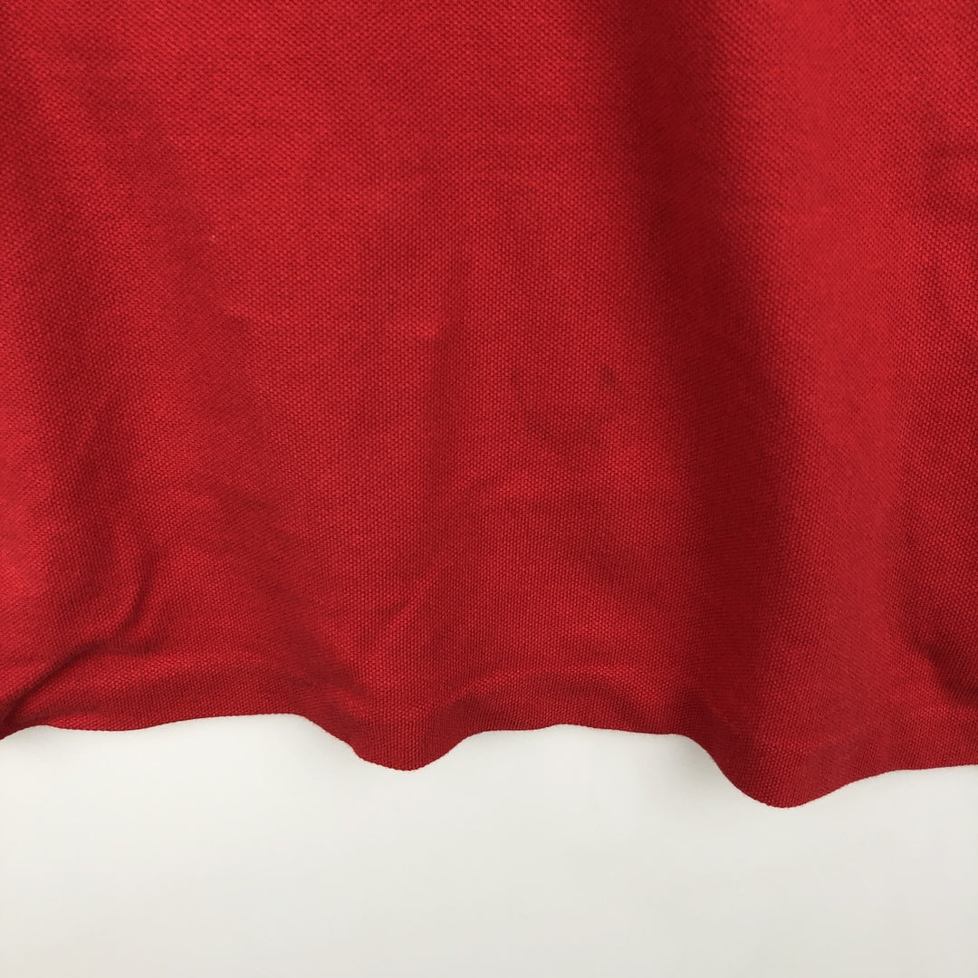 Ralph Lauren POLO by Ralph Lauren Big Pony Long-Sleeve Polo Shirt, Men's Size M (approx.) cotton red type Vintage Second Hand