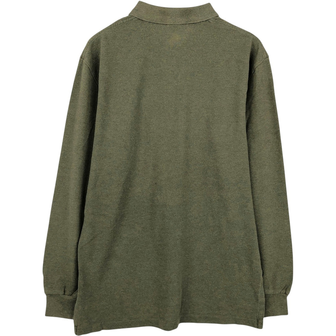 Ralph Lauren POLO by Ralph Lauren long sleeve polo shirt, men's size M cotton Khaki type Vintage Second Hand
