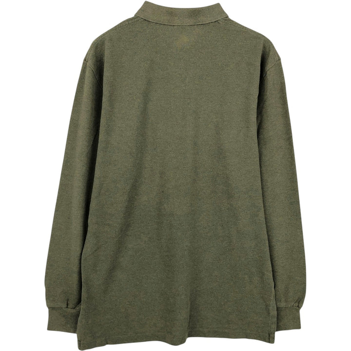 Ralph Lauren POLO by Ralph Lauren long sleeve polo shirt, men's size M cotton Khaki type Vintage Second Hand
