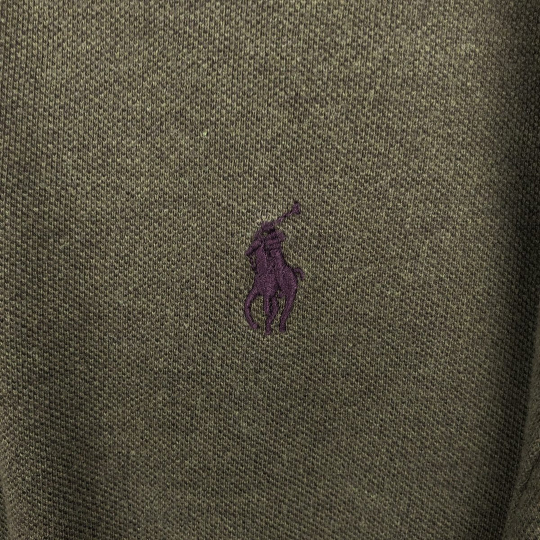 Ralph Lauren POLO by Ralph Lauren long sleeve polo shirt, men's size M cotton Khaki type Vintage Second Hand