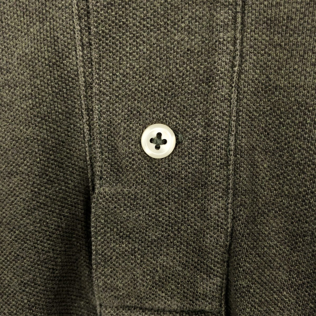 Ralph Lauren POLO by Ralph Lauren long sleeve polo shirt, men's size M cotton Khaki type Vintage Second Hand