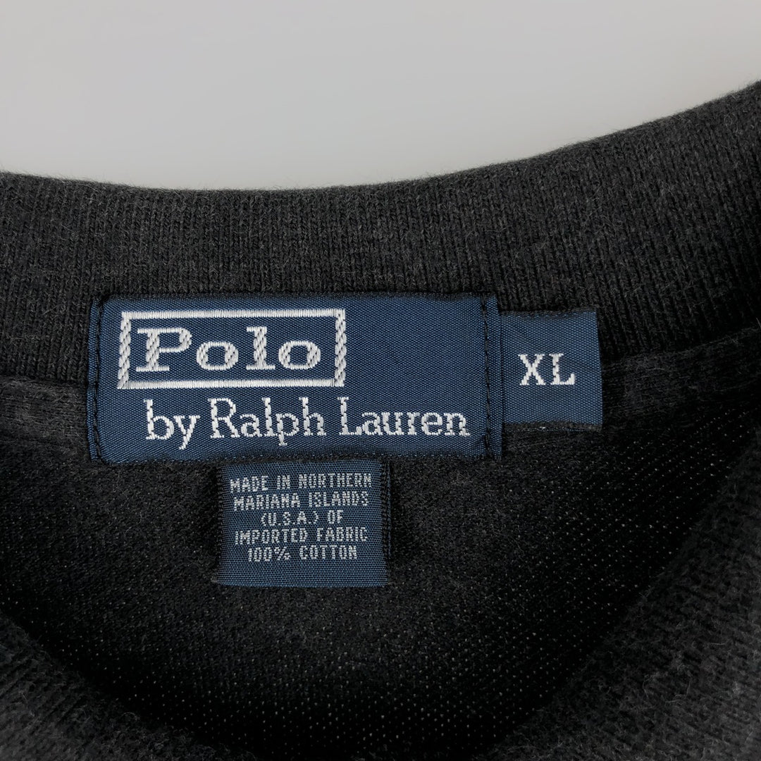Ralph Lauren POLO by Ralph Lauren long sleeve polo shirt, men's XL size cotton black type Vintage Second Hand