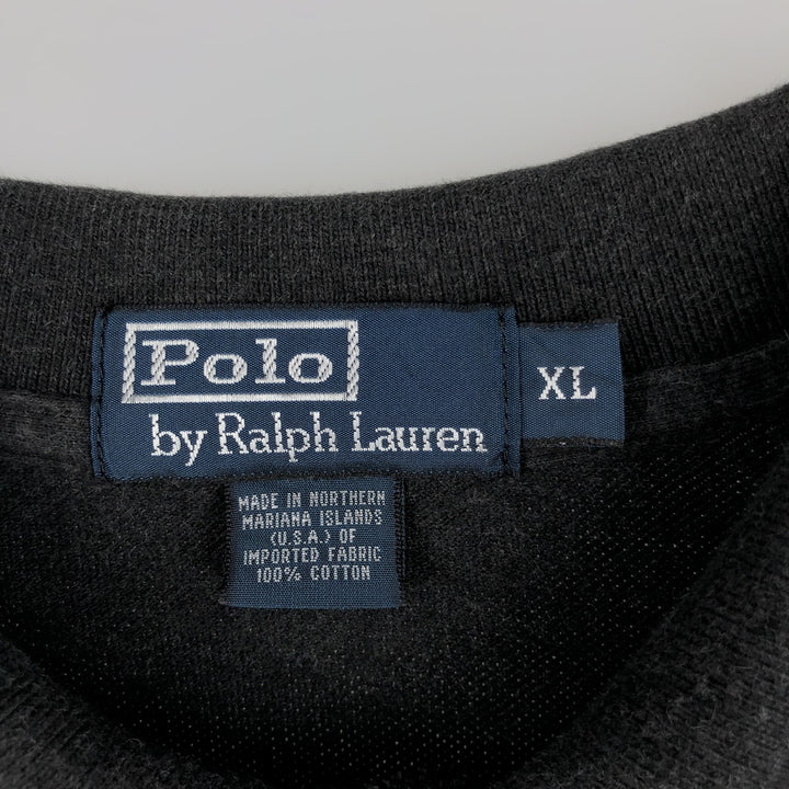 Ralph Lauren POLO by Ralph Lauren long sleeve polo shirt, men's XL size cotton black type Vintage Second Hand