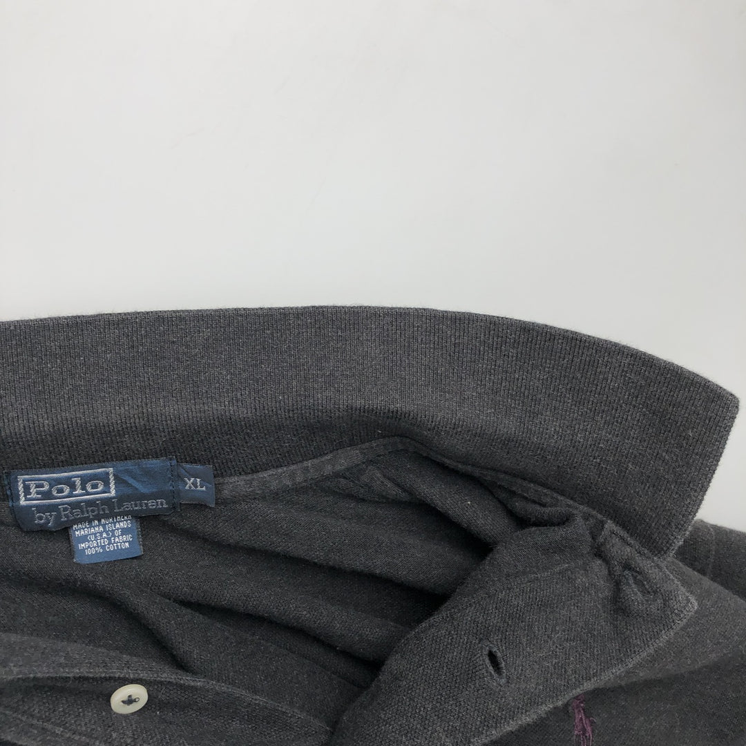 Ralph Lauren POLO by Ralph Lauren long sleeve polo shirt, men's XL size cotton black type Vintage Second Hand