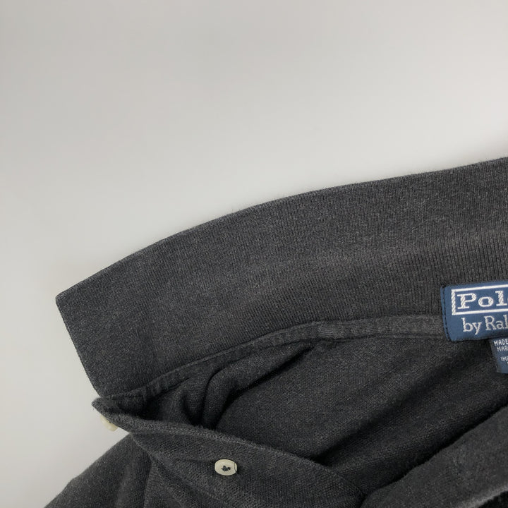 Ralph Lauren POLO by Ralph Lauren long sleeve polo shirt, men's XL size cotton black type Vintage Second Hand