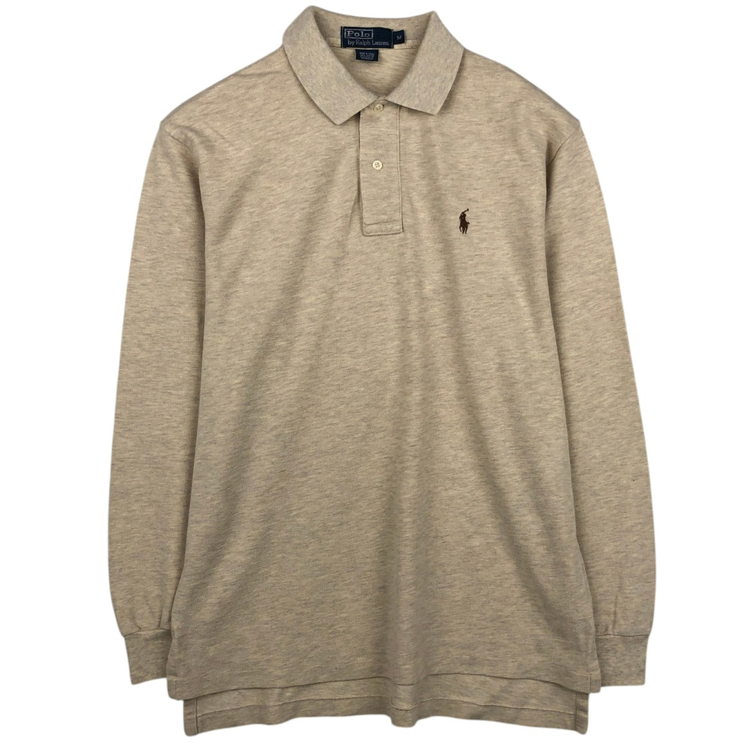 Ralph Lauren POLO by Ralph Lauren long sleeve polo shirt, men's size M cotton Beige type Vintage Second Hand