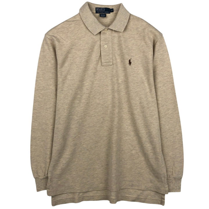 Ralph Lauren POLO by Ralph Lauren long sleeve polo shirt, men's size M cotton Beige type Vintage Second Hand