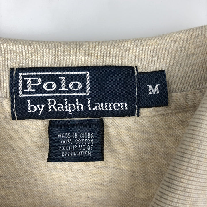 Ralph Lauren POLO by Ralph Lauren long sleeve polo shirt, men's size M cotton Beige type Vintage Second Hand