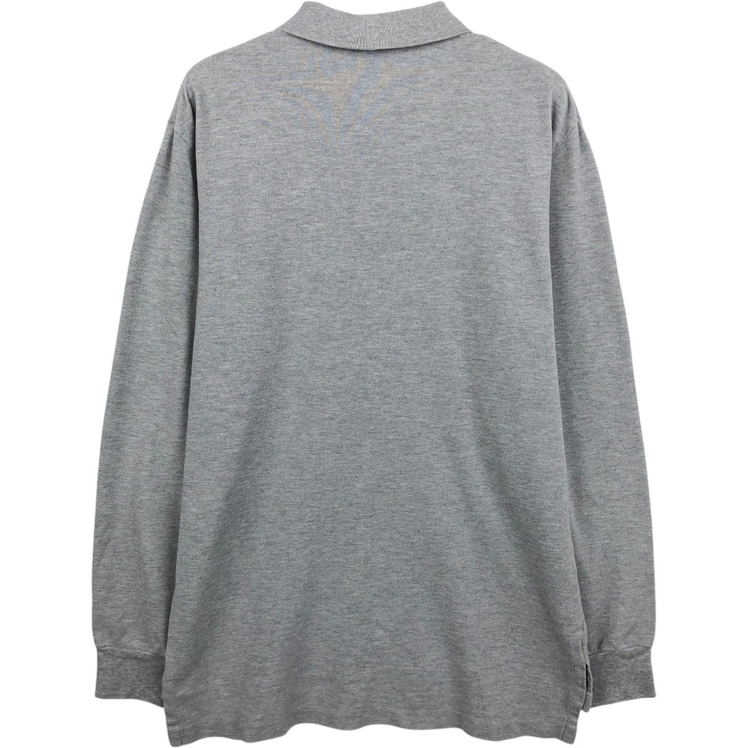 Ralph Lauren long-sleeved polo shirt, men's size M (approx.) cotton gray type Vintage Second Hand