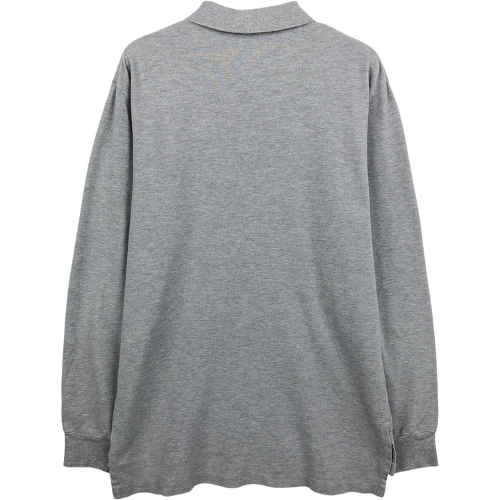 Ralph Lauren long-sleeved polo shirt, men's size M (approx.) cotton gray type Vintage Second Hand