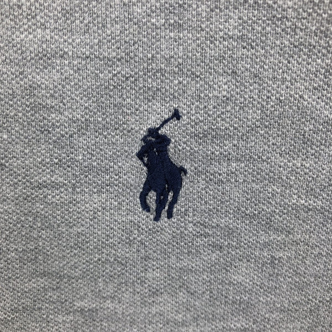 Ralph Lauren long-sleeved polo shirt, men's size M (approx.) cotton gray type Vintage Second Hand