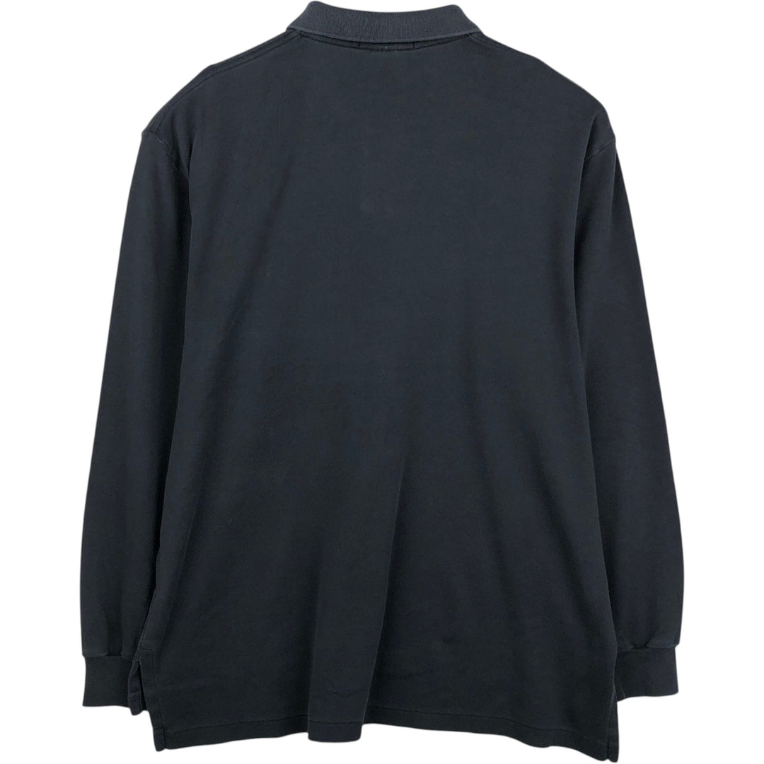 Ralph Lauren POLO by Ralph Lauren long sleeve polo shirt, men's size L cotton black type Vintage Second Hand