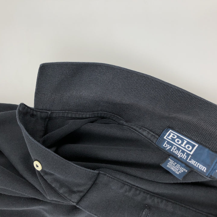 Ralph Lauren POLO by Ralph Lauren long sleeve polo shirt, men's size L cotton black type Vintage Second Hand