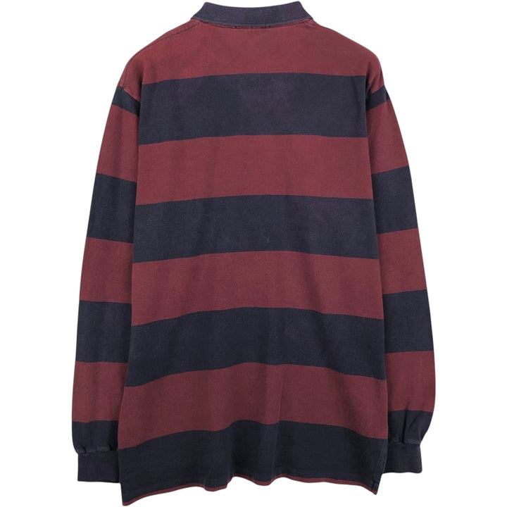 Ralph Lauren POLO by Ralph Lauren Long Sleeve Striped Polo Shirt Men's XL cotton navy blue type Vintage Second Hand