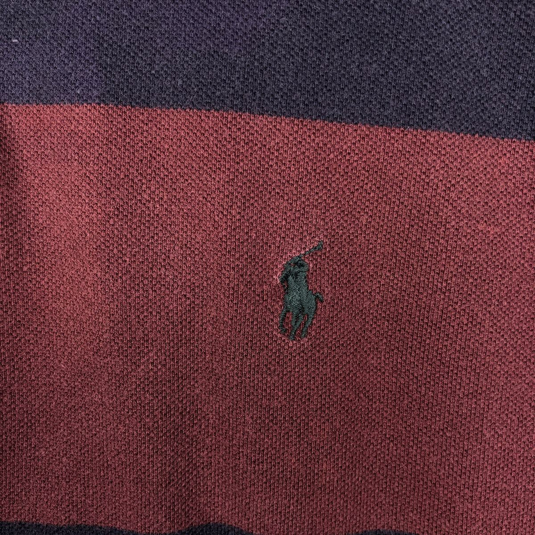 Ralph Lauren POLO by Ralph Lauren Long Sleeve Striped Polo Shirt Men's XL cotton navy blue type Vintage Second Hand