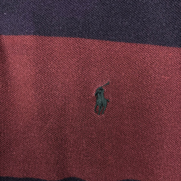 Ralph Lauren POLO by Ralph Lauren Long Sleeve Striped Polo Shirt Men's XL cotton navy blue type Vintage Second Hand