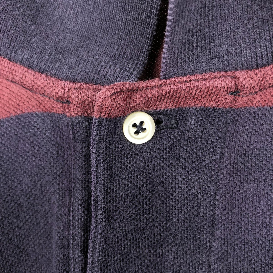 Ralph Lauren POLO by Ralph Lauren Long Sleeve Striped Polo Shirt Men's XL cotton navy blue type Vintage Second Hand