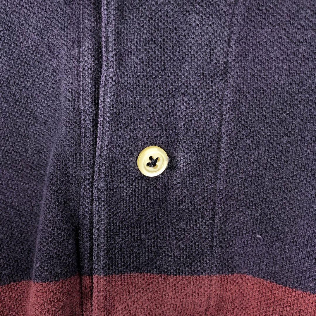 Ralph Lauren POLO by Ralph Lauren Long Sleeve Striped Polo Shirt Men's XL cotton navy blue type Vintage Second Hand