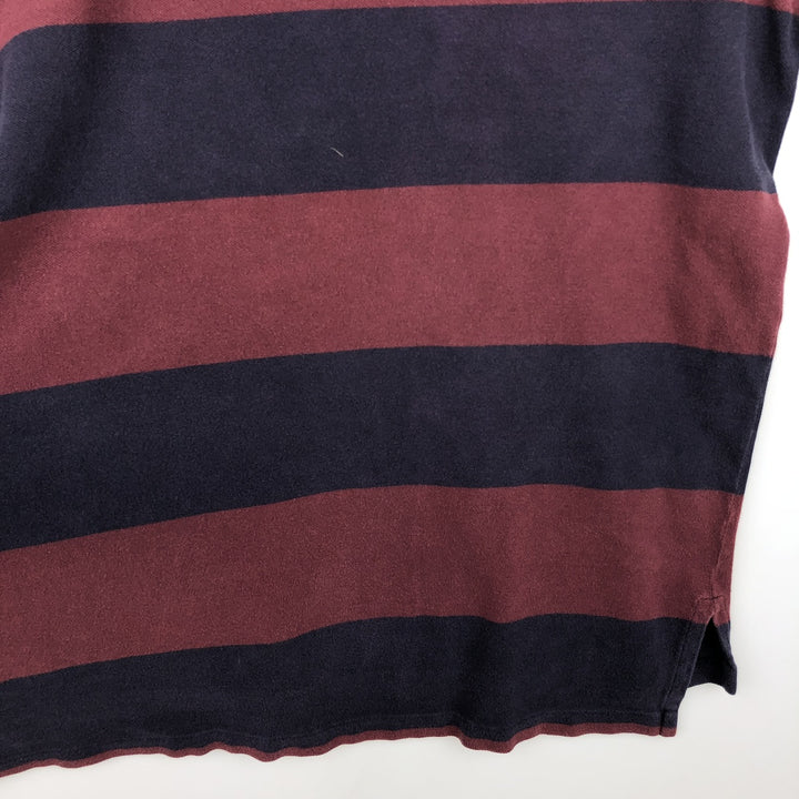 Ralph Lauren POLO by Ralph Lauren Long Sleeve Striped Polo Shirt Men's XL cotton navy blue type Vintage Second Hand