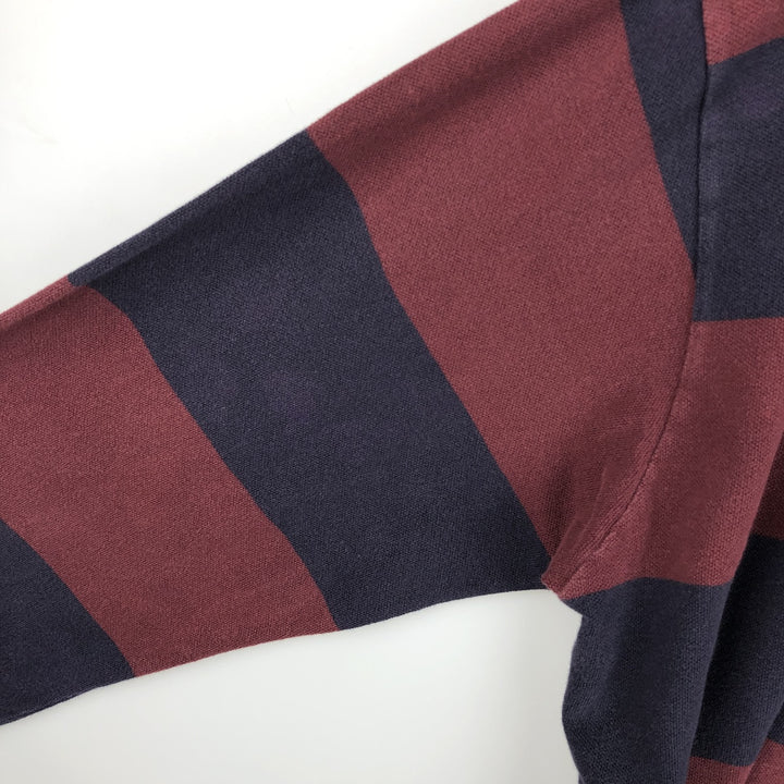 Ralph Lauren POLO by Ralph Lauren Long Sleeve Striped Polo Shirt Men's XL cotton navy blue type Vintage Second Hand