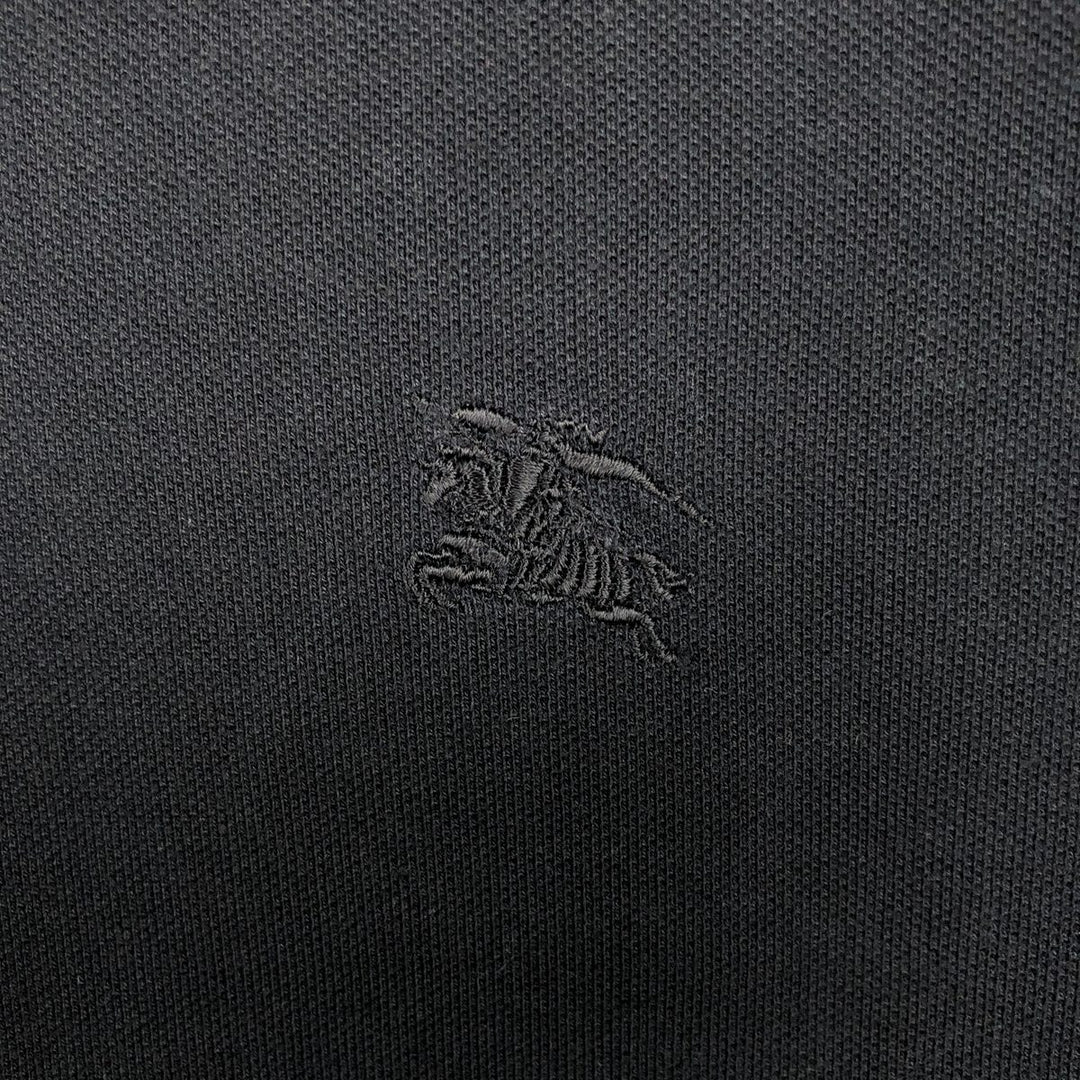 Burberry's BURBERRY BRIT Long-Sleeve Polo Shirt, Men's Size L (approx.) cotton black type Vintage Second Hand