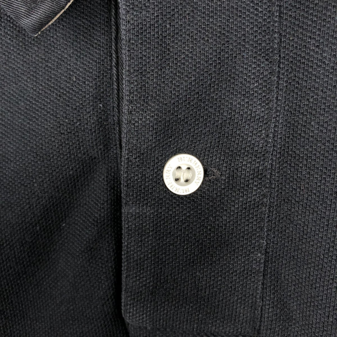 Burberry's BURBERRY BRIT Long-Sleeve Polo Shirt, Men's Size L (approx.) cotton black type Vintage Second Hand