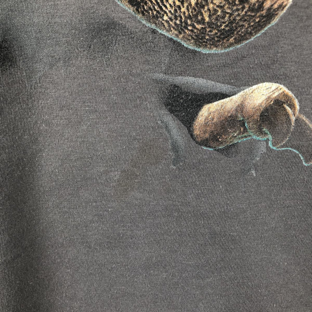 JURASSIC WORLD Movie T-Shirt (Men's Size L) cotton Charcoal Vintage Second Hand