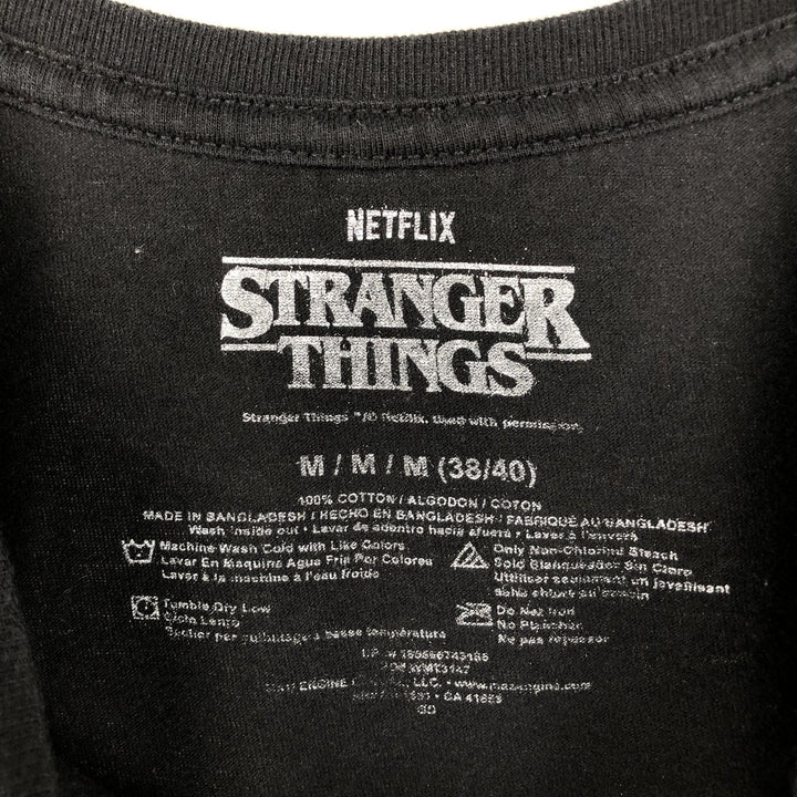STRANGER THINGS Stranger Things Movie T-shirt Men's M size cotton black type Vintage Second Hand