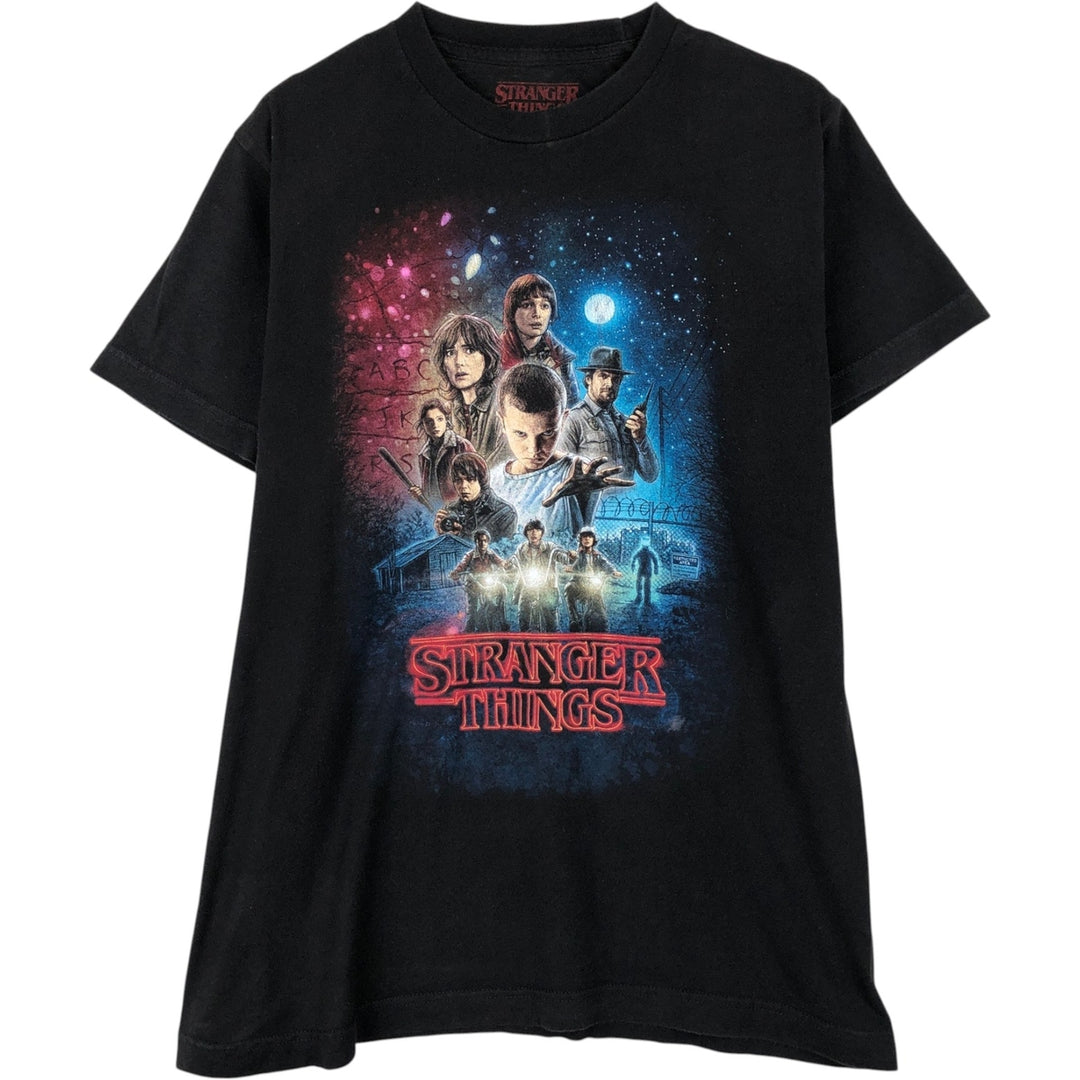 STRANGER THINGS Stranger Things Movie T-shirt Men's M size cotton black type Vintage Second Hand