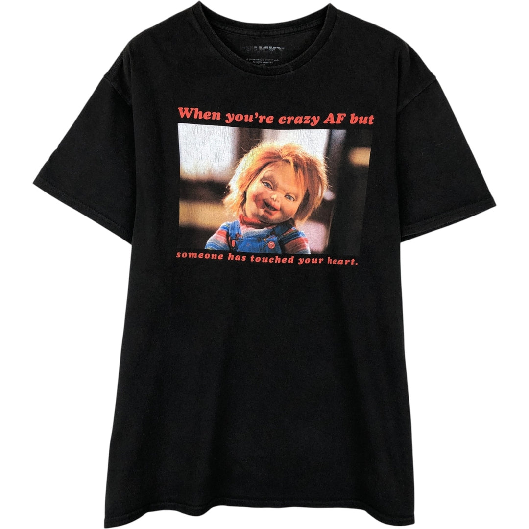 CHILD'S PLAY CHUCKY Movie T-Shirt (Men's Size L) unclear black type Vintage Second Hand