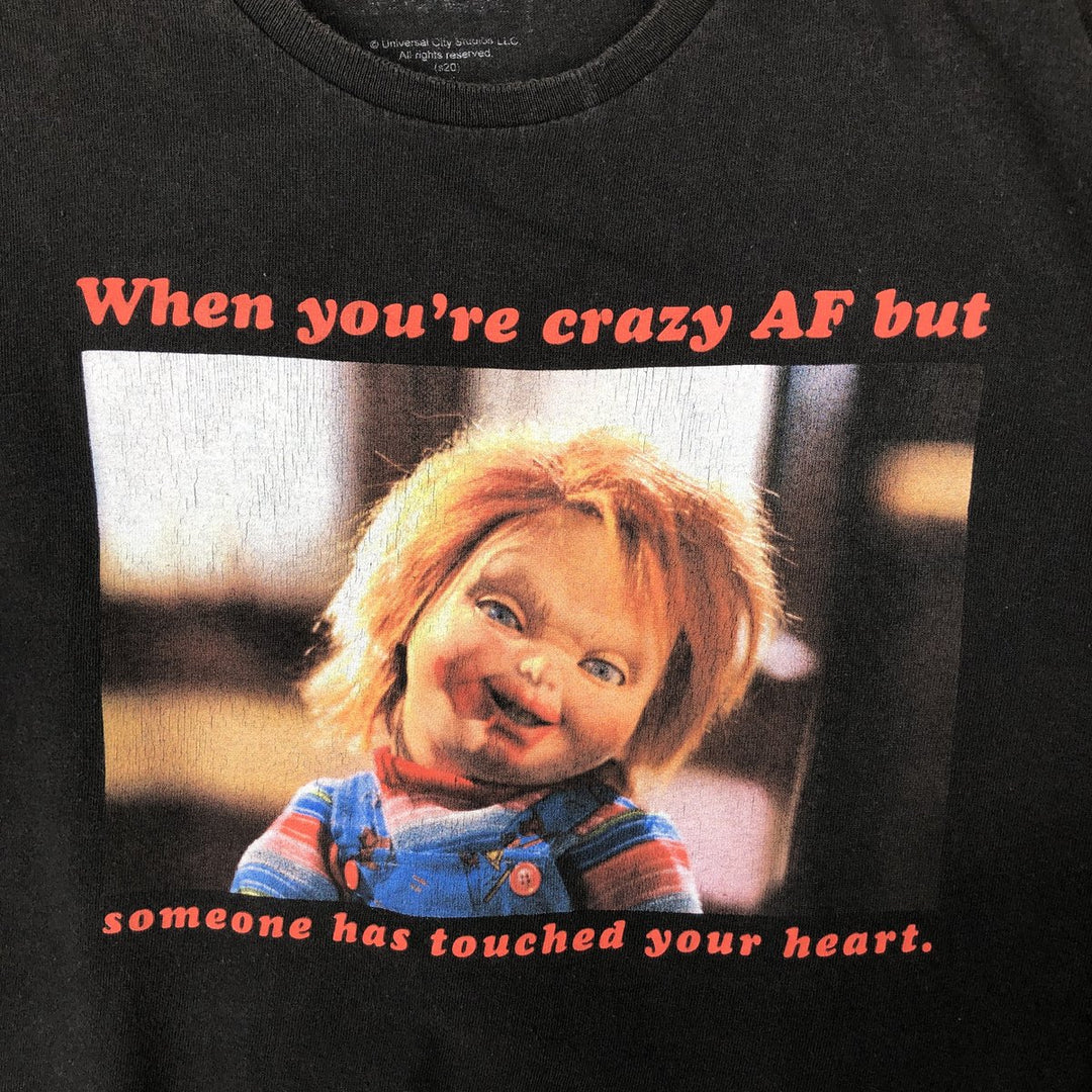 CHILD'S PLAY CHUCKY Movie T-Shirt (Men's Size L) unclear black type Vintage Second Hand