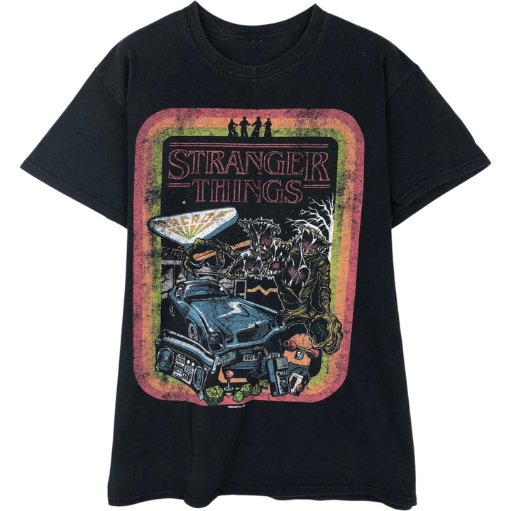 STRANGER THINGS Stranger Things Movie T-shirt Men's XL size unclear black type Vintage Second Hand