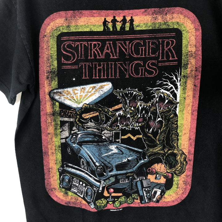 STRANGER THINGS Stranger Things Movie T-shirt Men's XL size unclear black type Vintage Second Hand