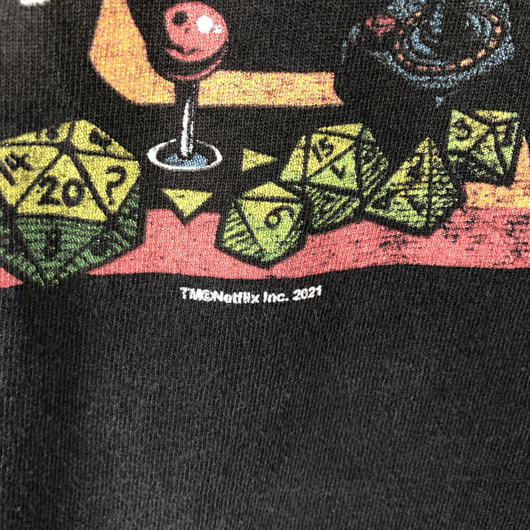 STRANGER THINGS Stranger Things Movie T-shirt Men's XL size unclear black type Vintage Second Hand