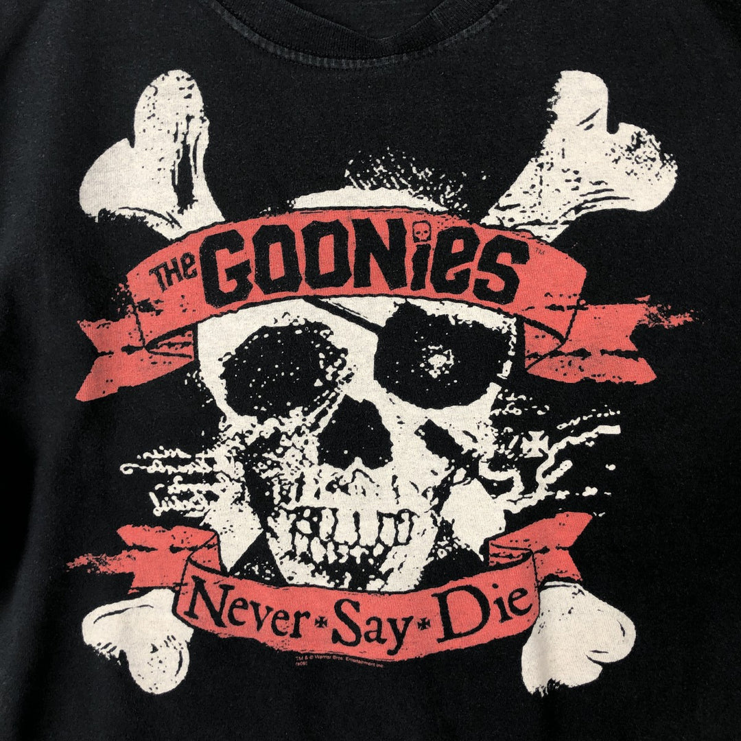 2000'S THE GOONIES Skull Pattern Movie T-Shirt (Men's XL equivalent) unclear black type Vintage Second Hand