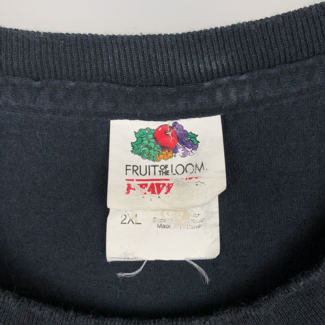 Fruit of the Loom Heavy Cotton Walking Dead Skull Pattern Movie T-Shirt Men's XXL Equivalent cotton black type Vintage Second Hand