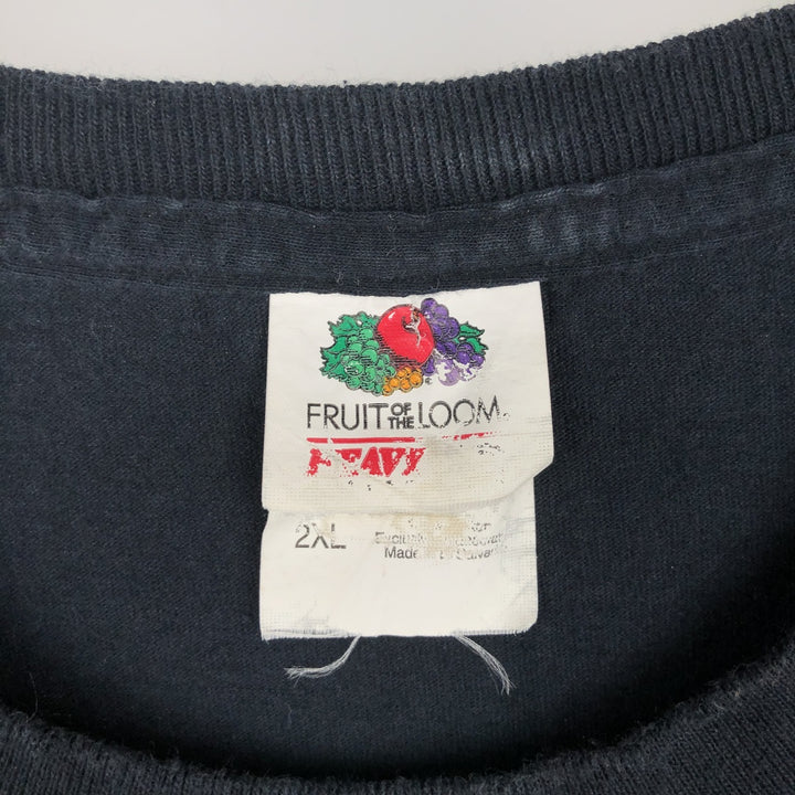 Fruit of the Loom Heavy Cotton Walking Dead Skull Pattern Movie T-Shirt Men's XXL Equivalent cotton black type Vintage Second Hand