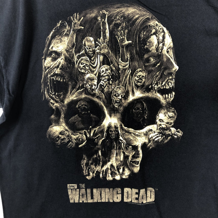 Fruit of the Loom Heavy Cotton Walking Dead Skull Pattern Movie T-Shirt Men's XXL Equivalent cotton black type Vintage Second Hand