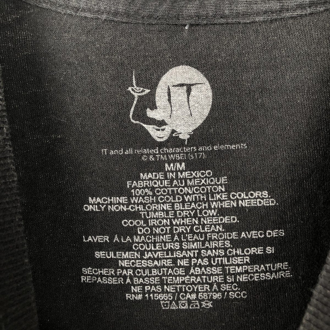 IT Movie T-shirt Men's M size cotton black type Vintage Second Hand