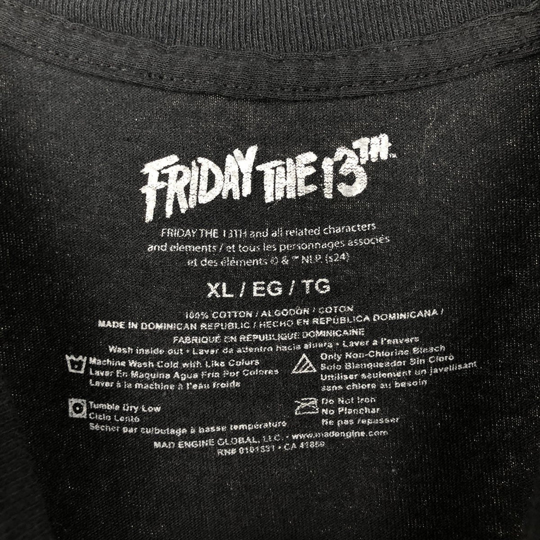 FRIDAY THE 13TH Movie T-shirt (Men's XL equivalent) cotton black type Vintage Second Hand