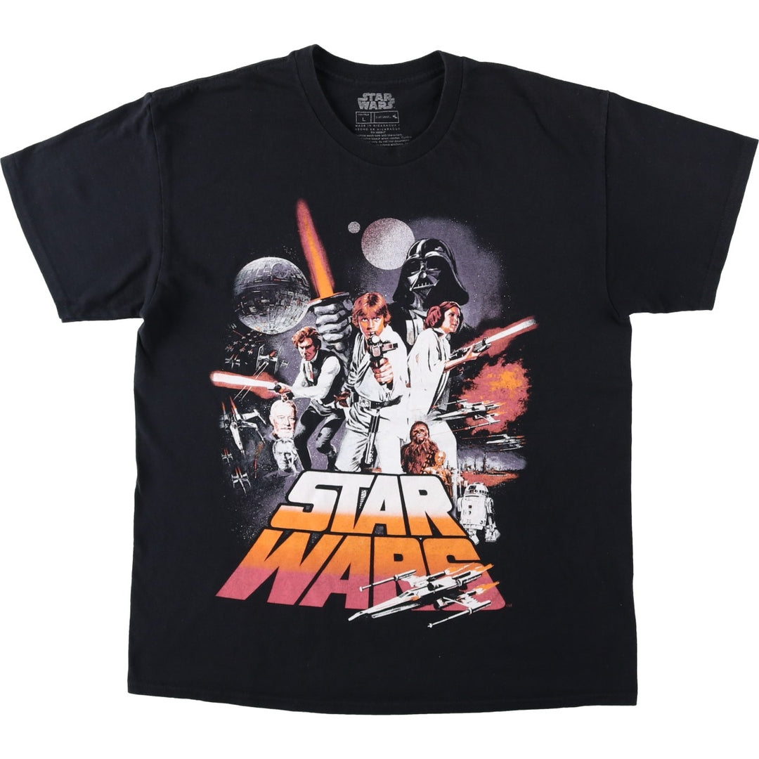 C-LIFE GROUP STAR WARS Episode 4 Movie T-Shirt (Men's Size L) unclear black type Vintage Second Hand