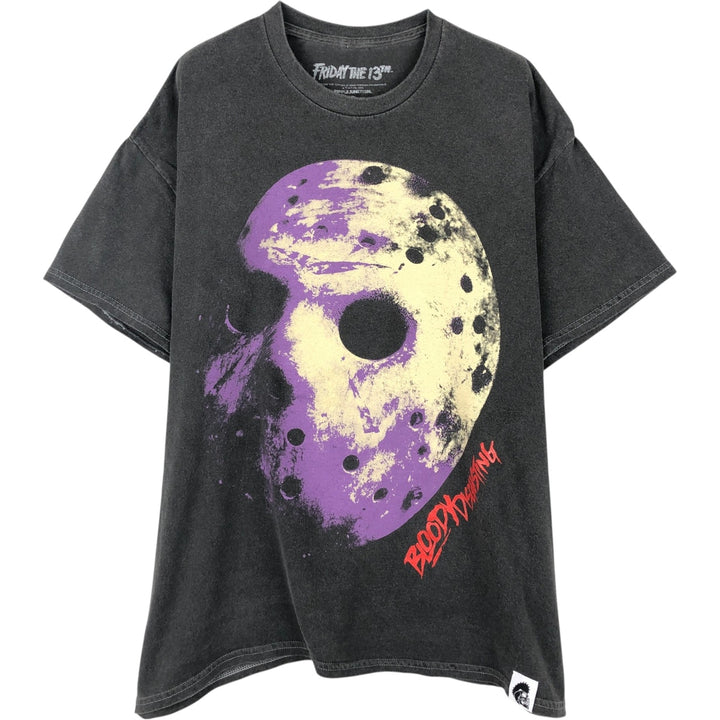 FRIDAY THE 13TH Movie T-shirt (Men's XL equivalent) cotton Charcoal Vintage Second Hand