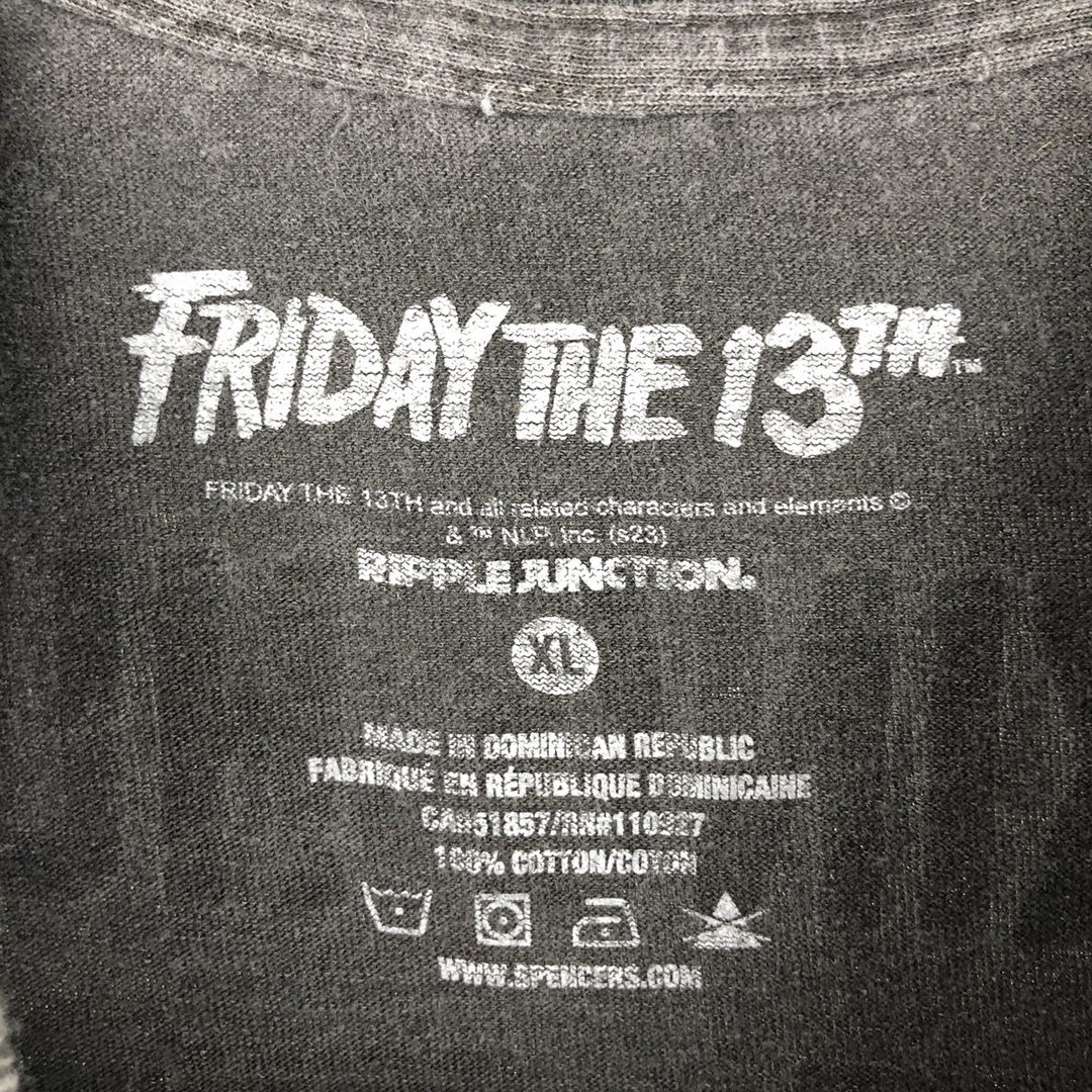 FRIDAY THE 13TH Movie T-shirt (Men's XL equivalent) cotton Charcoal Vintage Second Hand