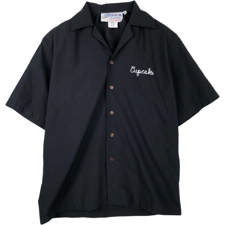 90s-00'S Cruisin USA Open Collar Bowling Shirt, Boxy Shirt, Men's Size S (Equivalent), Vintage cotton black type Vintage Second Hand